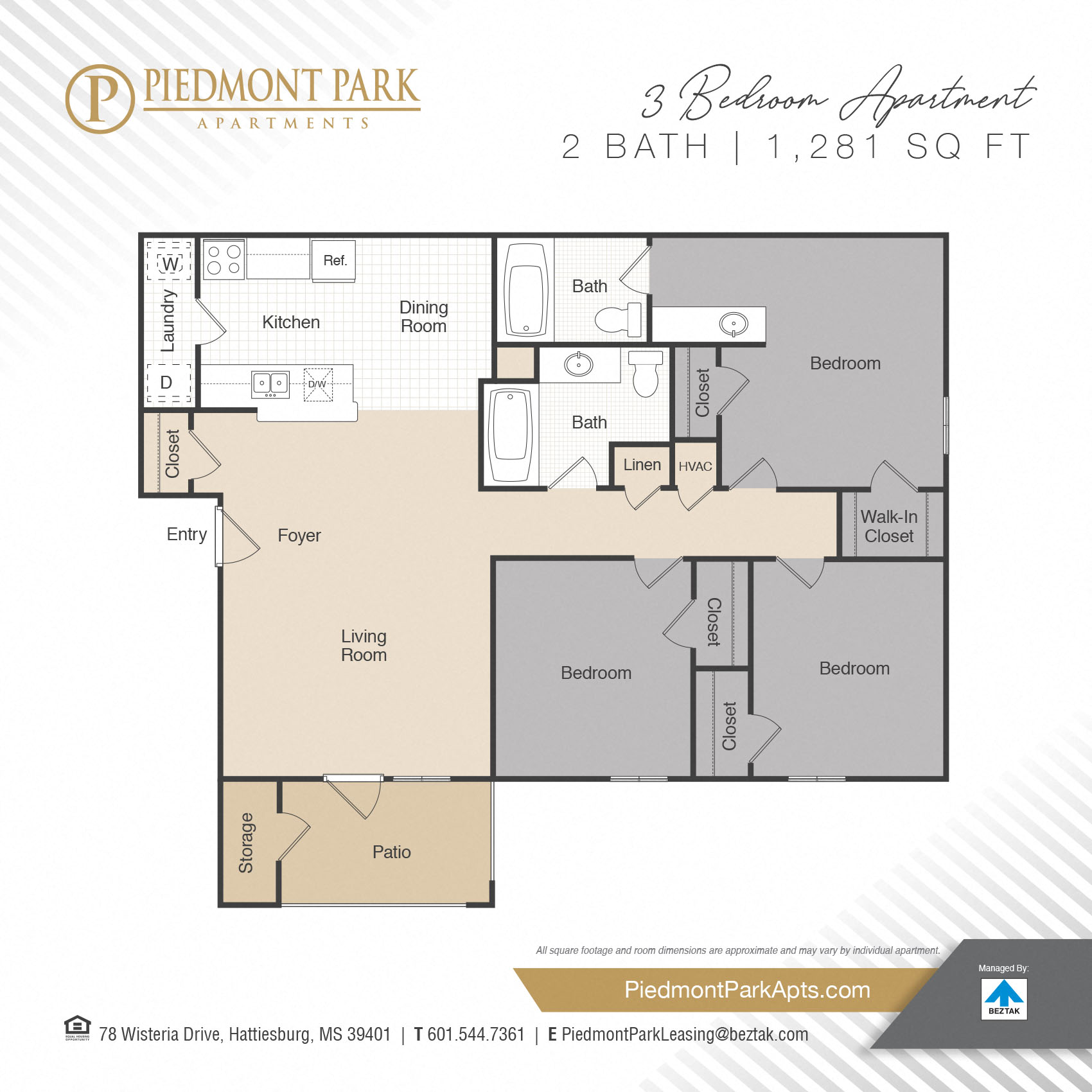 3 Bedroom floor plan
